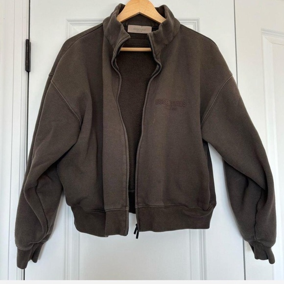 Essentials Brown Zip-Up Jacket - Picture 1 of 5